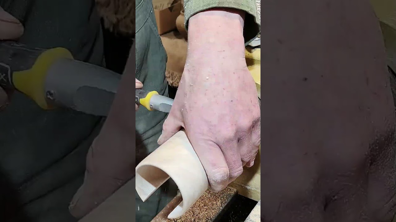 Cotton pad dispenser. I used an old poplar blank, although you can use any wood, even green wood.