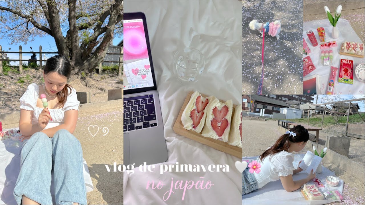 vlog de primavera no Japão ♡°୭ 🌸piquenique no sakura,comprinhas,trem,cidade grande..e etc🍡🤍