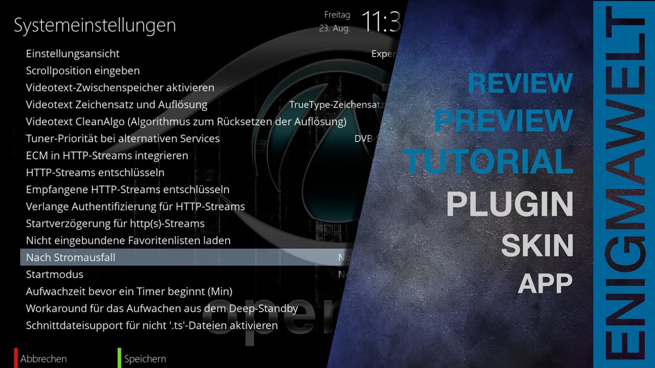 A-Z OpenATV - Systemeinstellungen | Deutsch