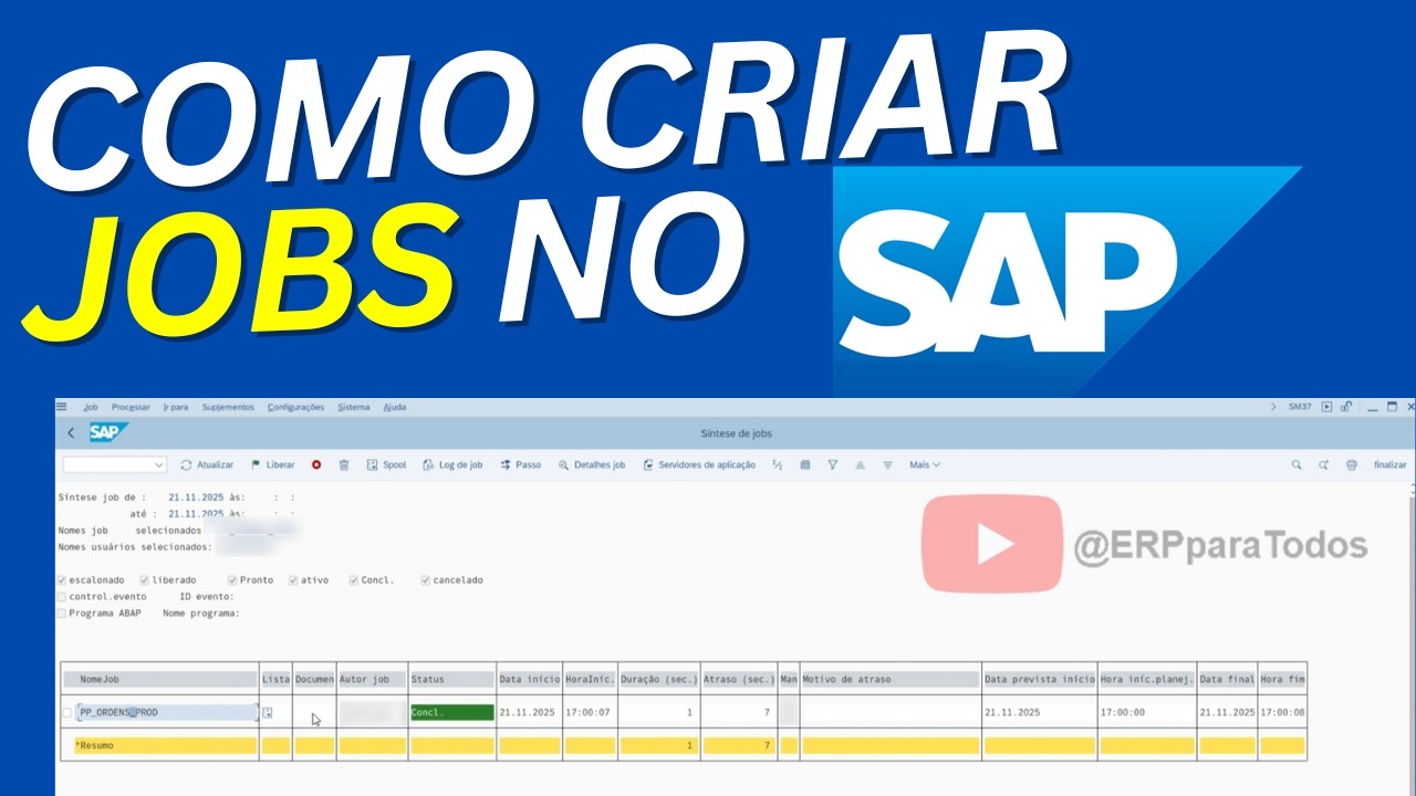 Como criar jobs na SM36 e SM37 | Execu&ccedil;&atilde;o em segundo plano (no servidor SAP)