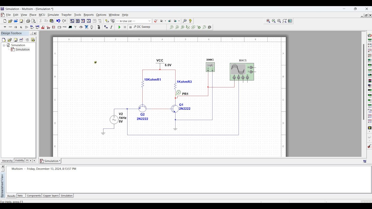 Analysis of a TTL circuit using Multisim (TPHL,TPLH,TR,TF)