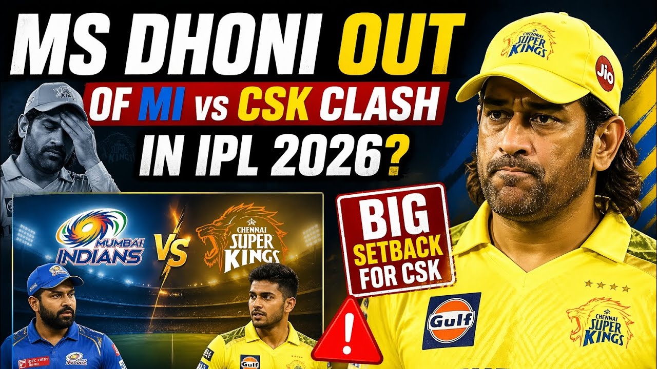 MS Dhoni OUT of MI vs CSK Clash in IPL 2026? 😱 Big Setback for CSK | Thala Update
