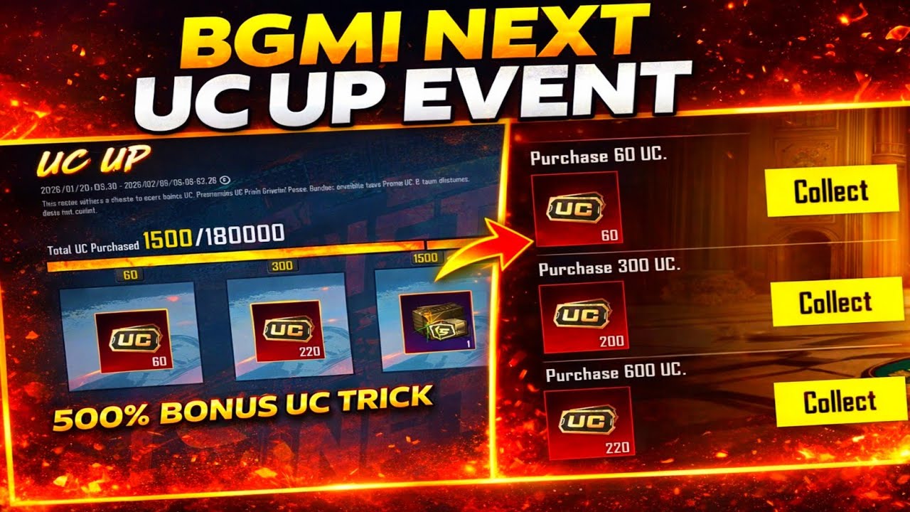 😍BGMI NEXT UC UP EVENT | 10X TIMES UC UP EVENT | 500% BONUS UC UP TRICK