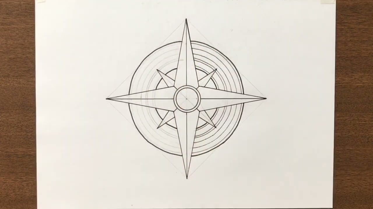 How to Draw a Compass Rose | Timelapse Video