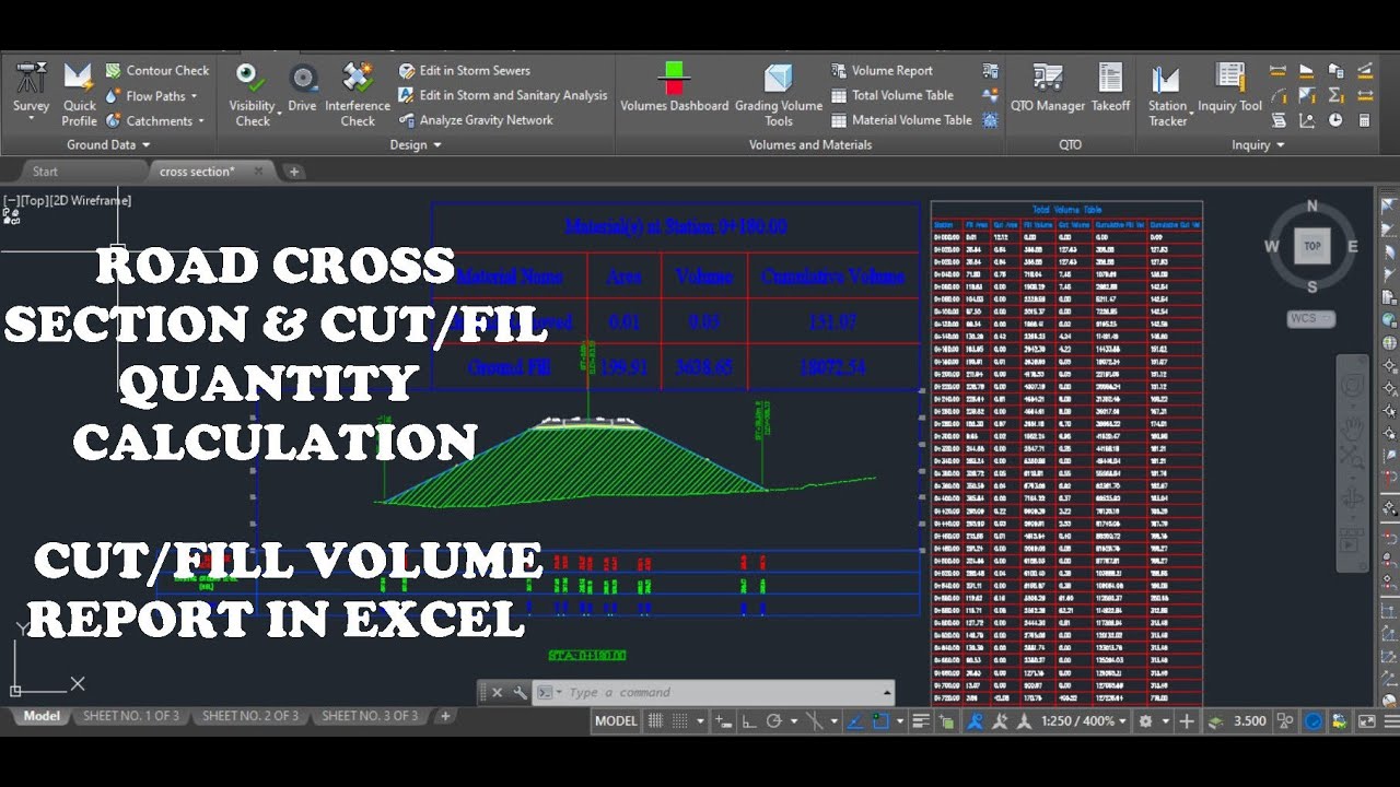 How To Create Road Cross Section with Cut/Fill Quantity In Civil 3D