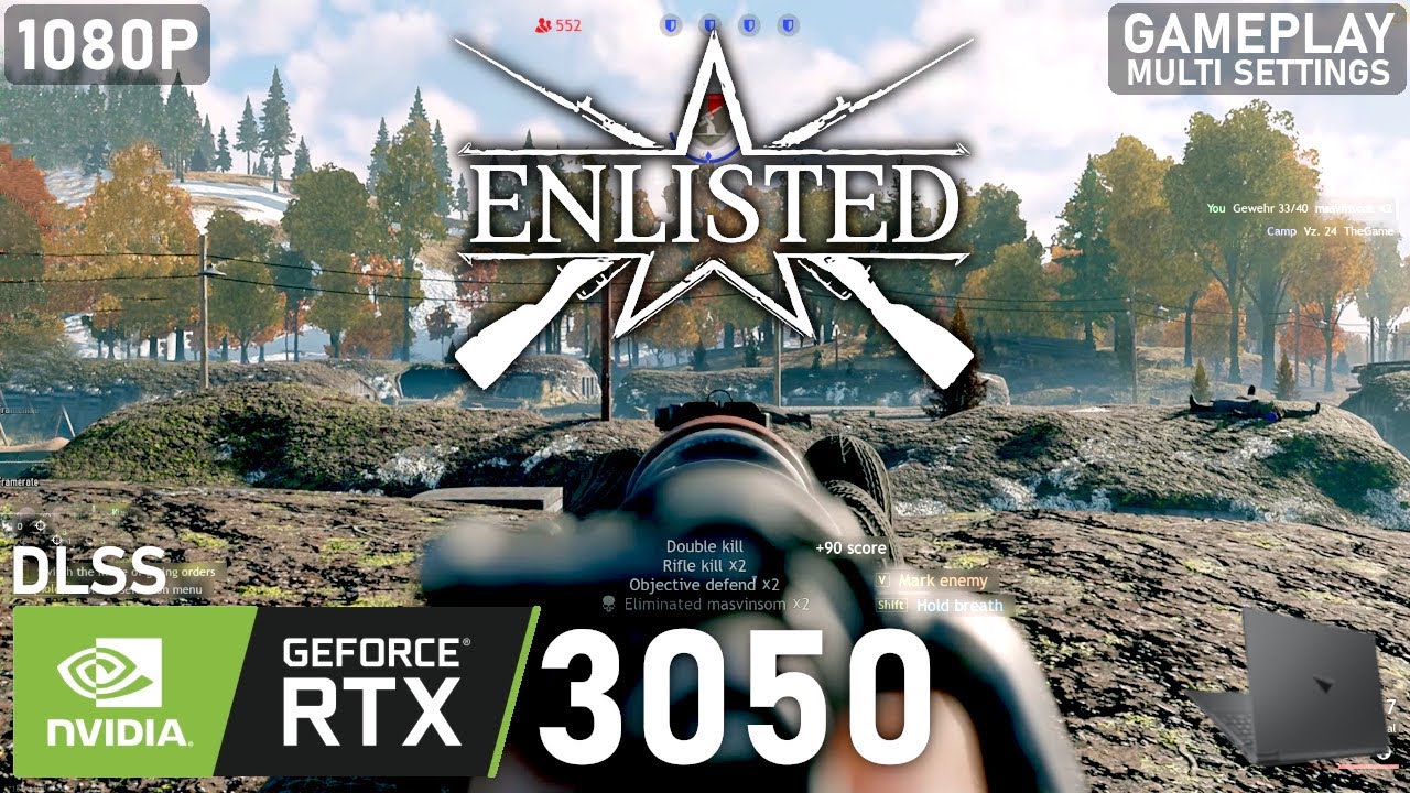 Enlisted | RTX 3050 Laptop | 5600H | 2x8GB | Gameplay Multi Settings