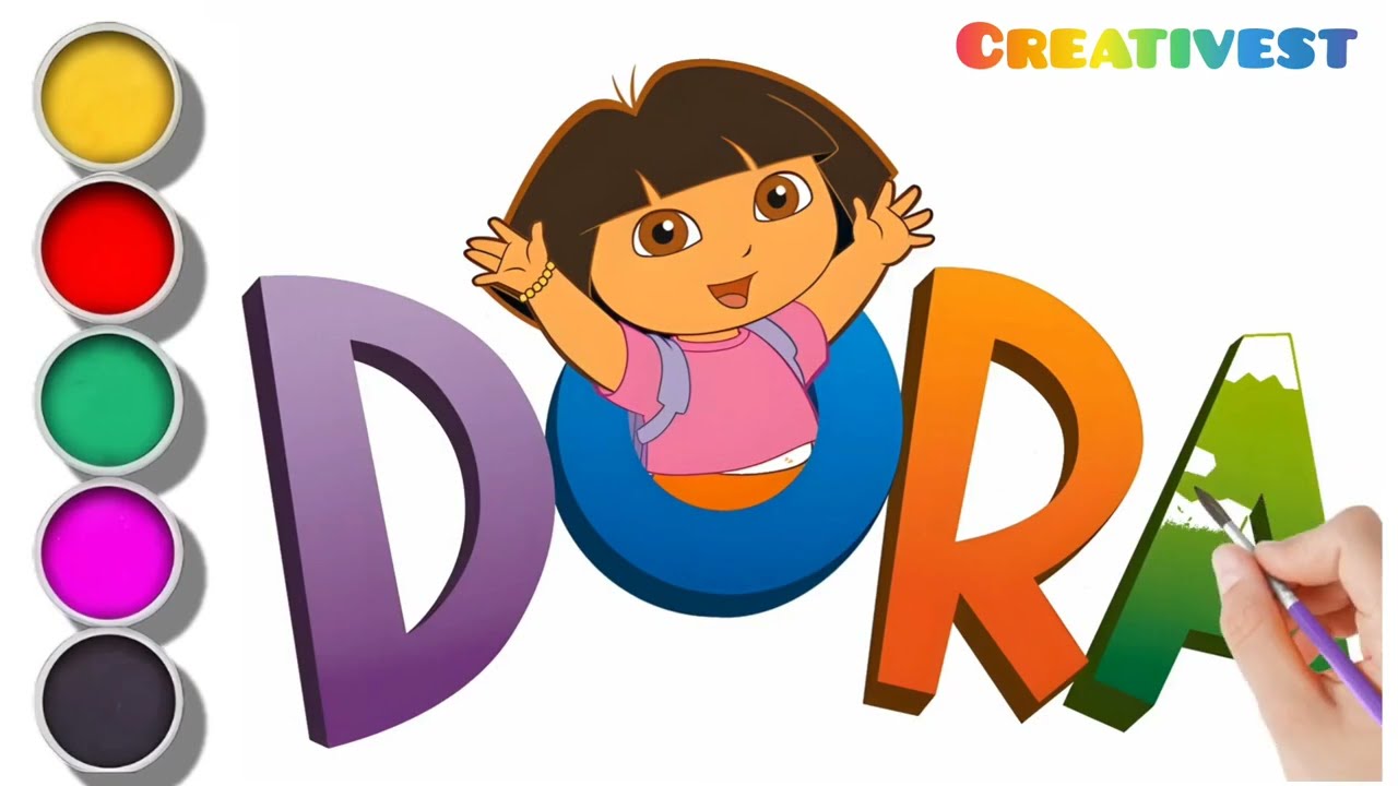 Little Dora Drawing And Coloring Tutorial For Kids And Toddlers 