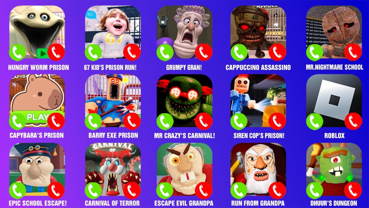 ROBLOXBARRY'S PRISON RUN!,the Petshop,Roblox, CAPYBARA'S PRISON RUN!,BARRA'S GRANNY,GRUMPY GRAN!..
