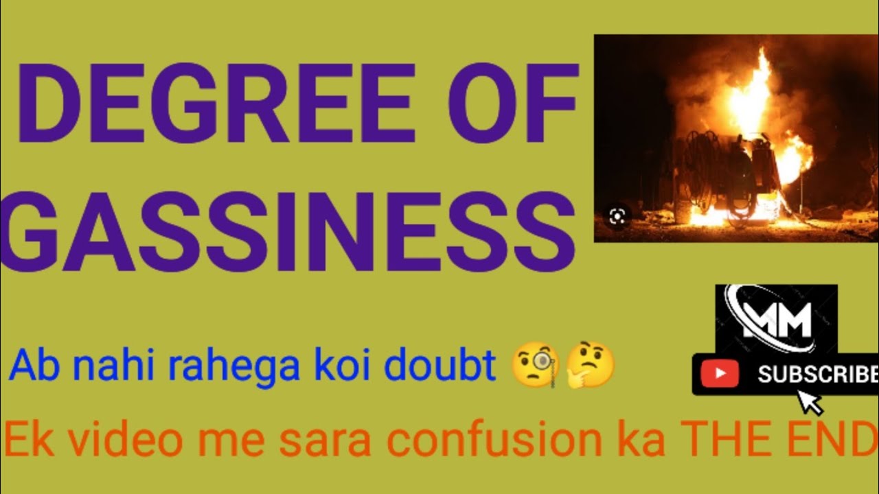 DEGREE OF GASSINESS in underground mines