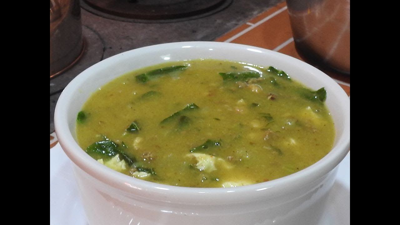SOPA DE FUBÁ COM CARNE MOÍDA E COUVE