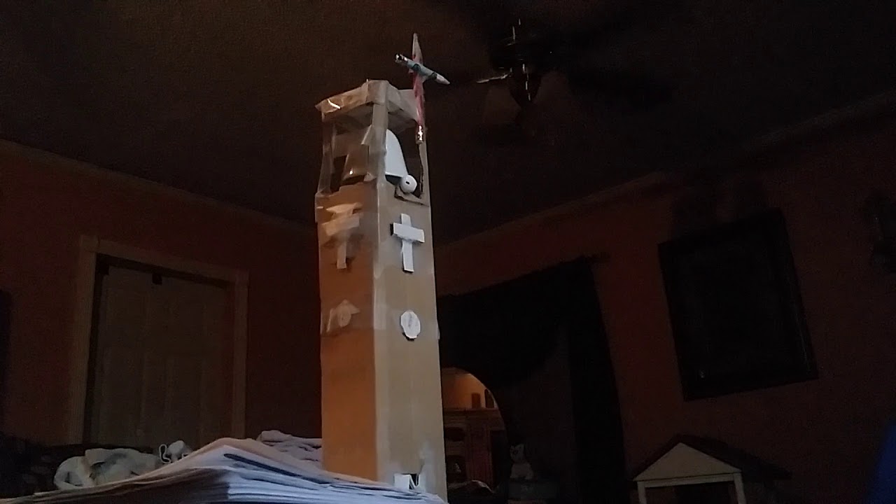Homemade bell tower with church chimes.