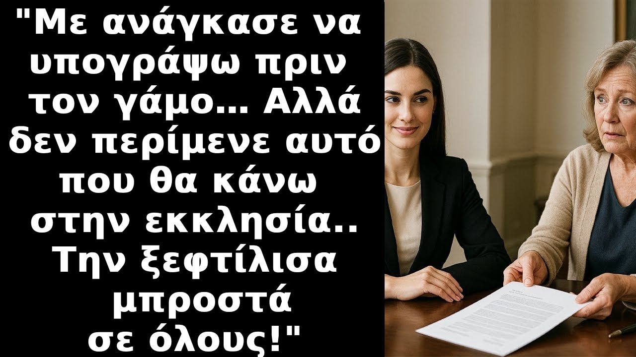Η πεθερά μου με ανάγκασε να υπογράψω προγαμιαίο συμβόλαιο κρυφά,στο γάμο το έφερα να το δείξω και...