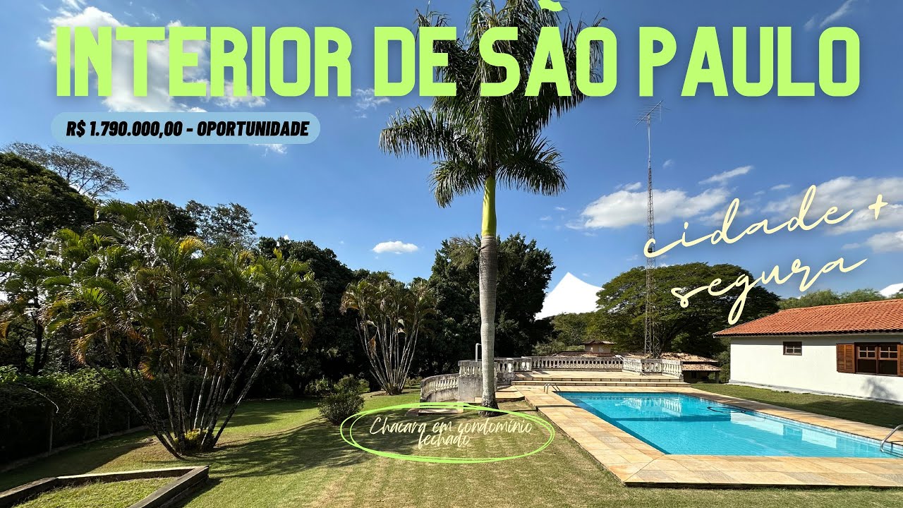 CHÁCARA A VENDA NO INTERIOR DE SÃO INDAIATUBA CIDADE SEGURA PARA SE MORAR CASA DE CAMPO. 