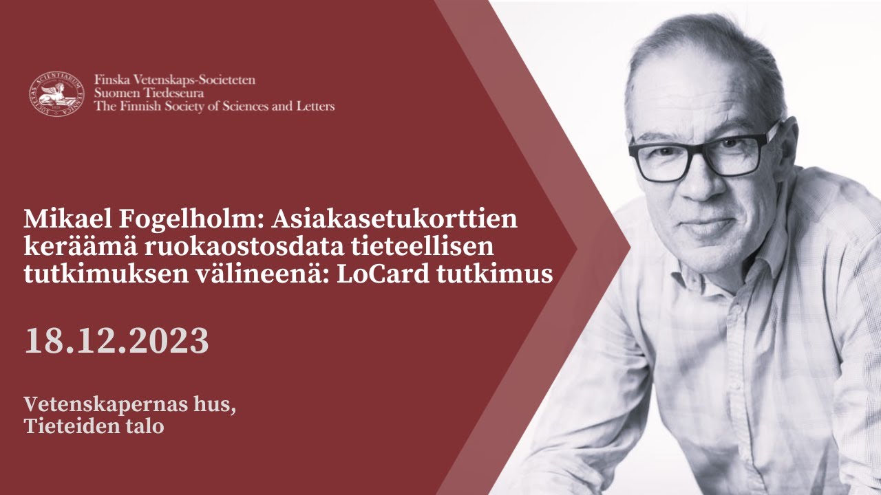 Mikael Fogelholm: Asiakasetukorttien ker&auml;&auml;m&auml; ruokaostosdata tieteellisen tutkimuksen v&auml;lineen&auml;