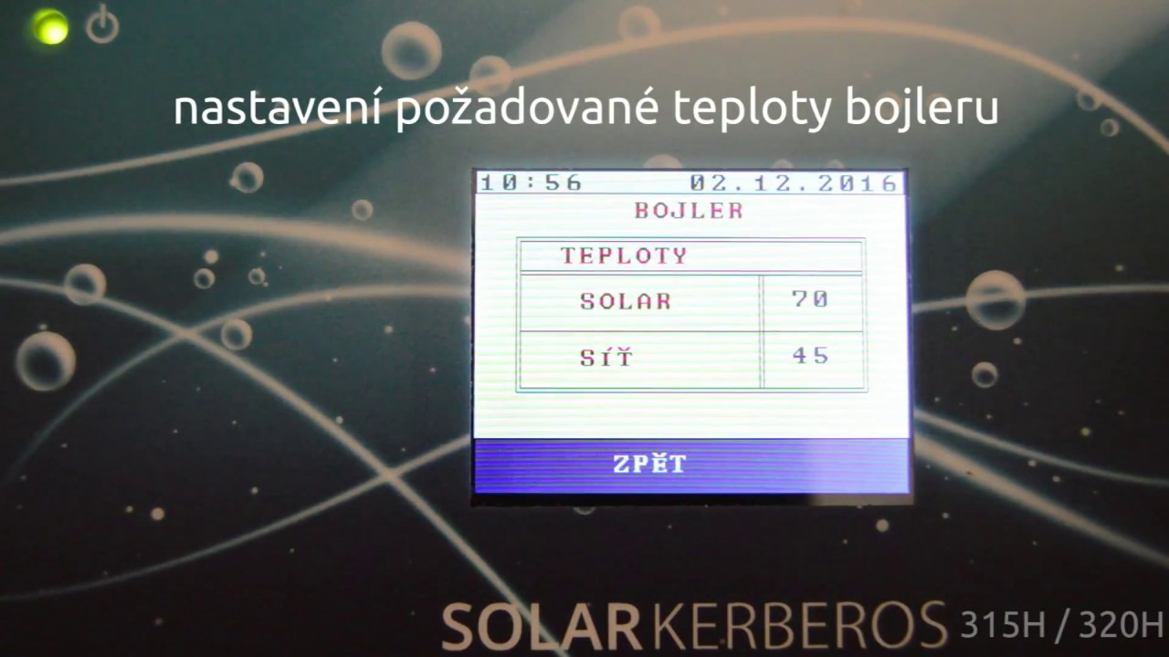Ovládání SOLAR KERBEROS 315 H / 320 H