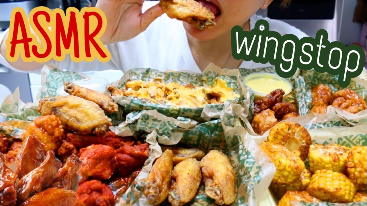 ASMR WINGSTOP ENTIRE MENU CHICKEN WINGS VOODOO FRIES Eating SOUNDS MUKBANG | TWILIGHT