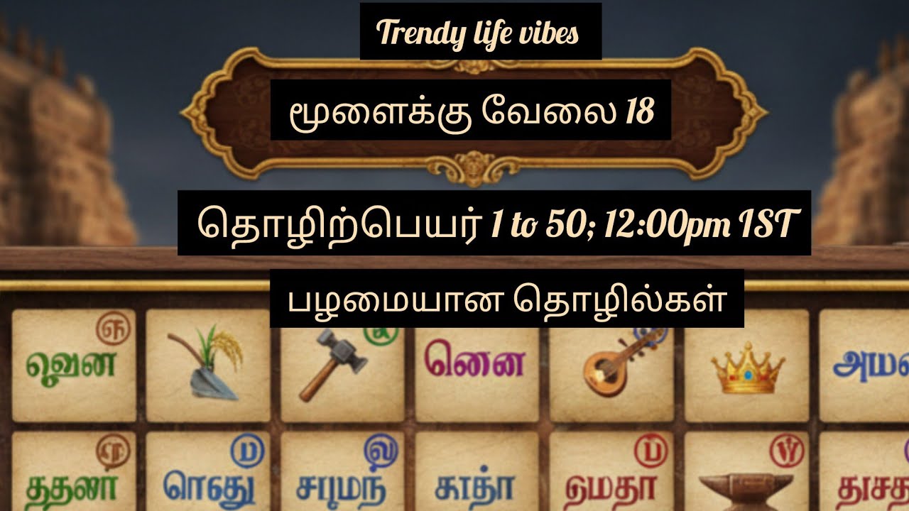 மூளைக்கு வேலை 18. பழமையான தொழிற்பெயர்கள் 