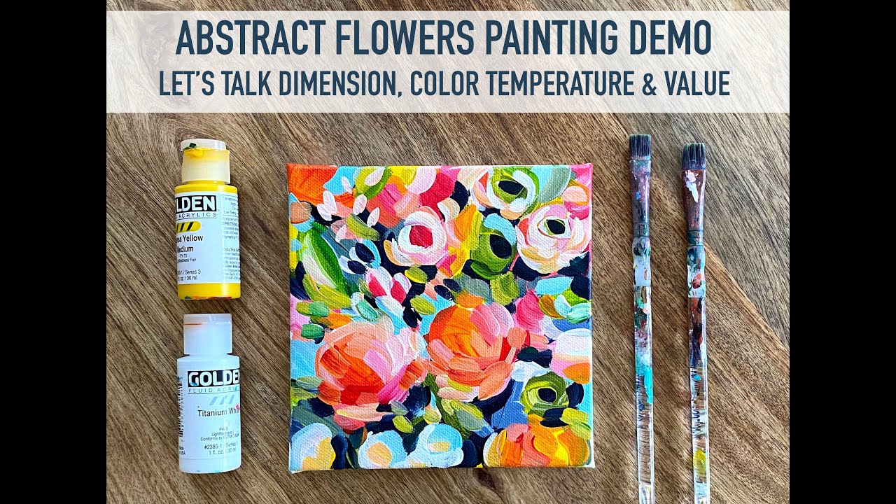 Abstract Flowers Painting Demo | Let's Talk Dimension, Color Temperature, & Value | Patreon