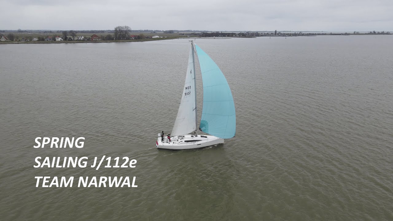 TEAM NARWAL SAILING at Markermeer. J/112e DRONE SHOTS Aerial Footage