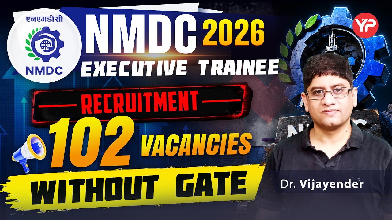 102 Vacancies without GATE | NMDC Executive Trainee recruitment notification 2026 ME, Electrical