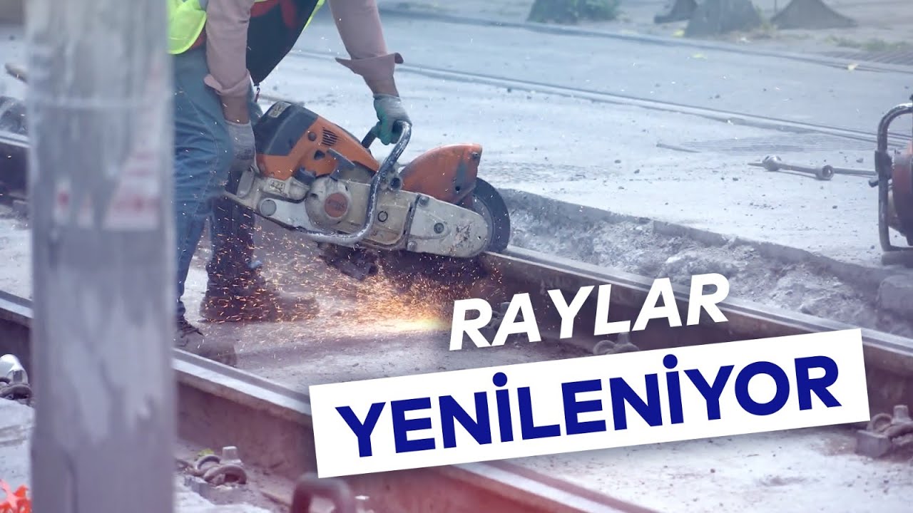 T1 KABATAŞ-BAĞCILAR TRAMVAY HATTI RAYLARI YENİLENİYOR