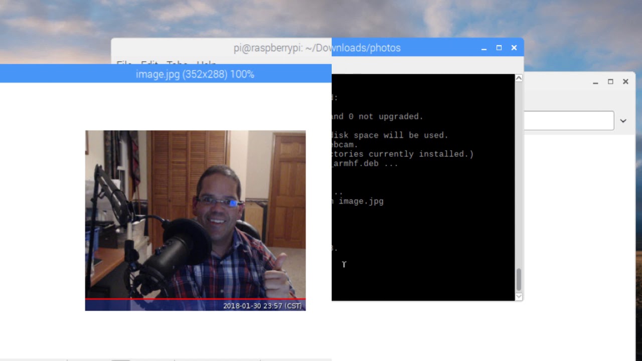 Using fswebcam