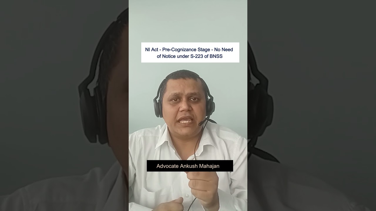 Notice under Section 223 of BNSS NOT Needed for NI Act Cases.