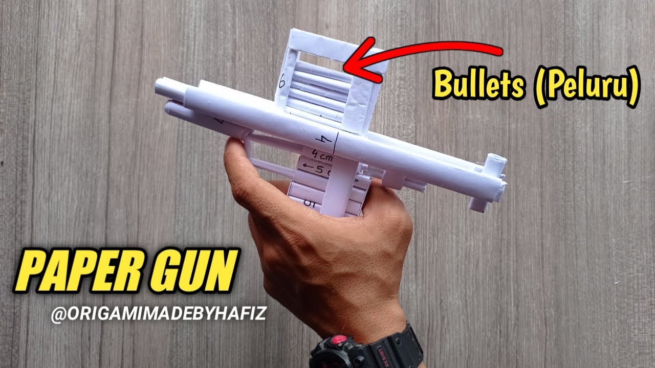 PAPER PISTOL GUN | How To Make a Paper Pistol Gun With Upper Side Magazine That Shoots Paper Bullets