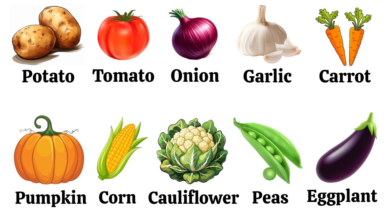 🥕 Vegetable Names in English with Pictures | Essential Vocabulary to SPEAK FLUENTLY