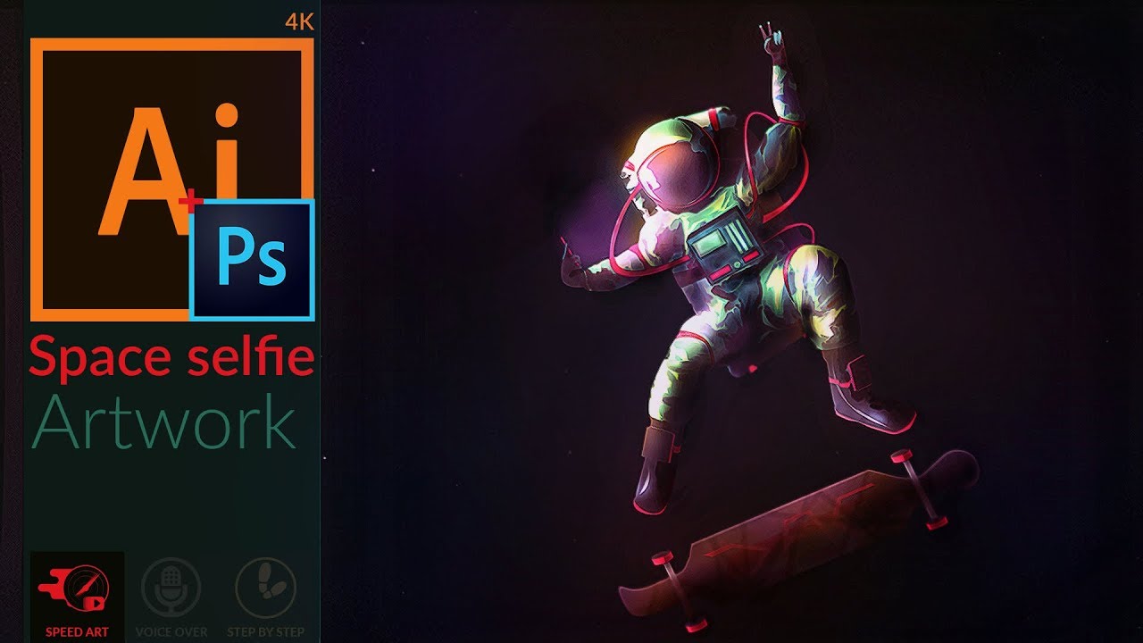 Astronaut Artwork | Adobe illustrator & Photoshop
