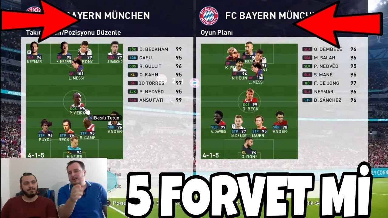 5 FORVETLE İLK 11 KURMA CHALLENGE !!! PES YANİ VS @pesturkiye | PES 2021
