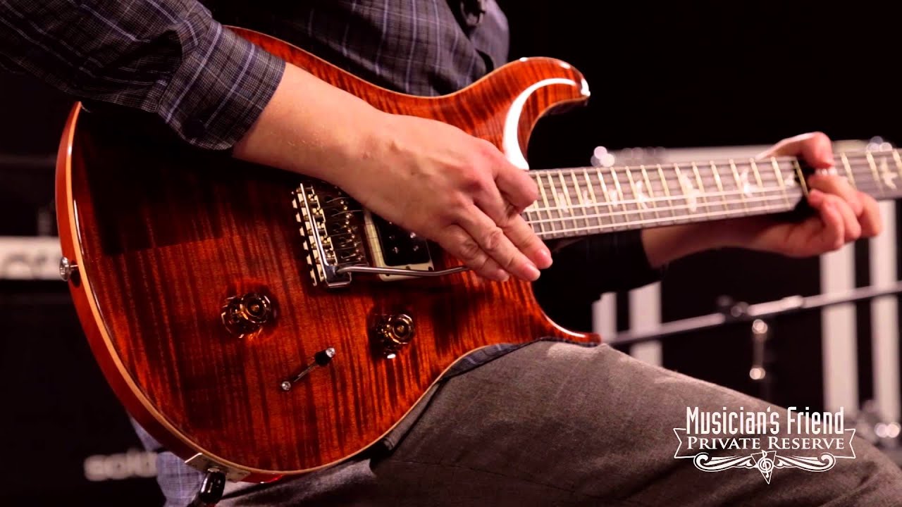PRS Custom 24 Flame Top Electric Guitar with Pattern/Thin Neck Orange Tiger