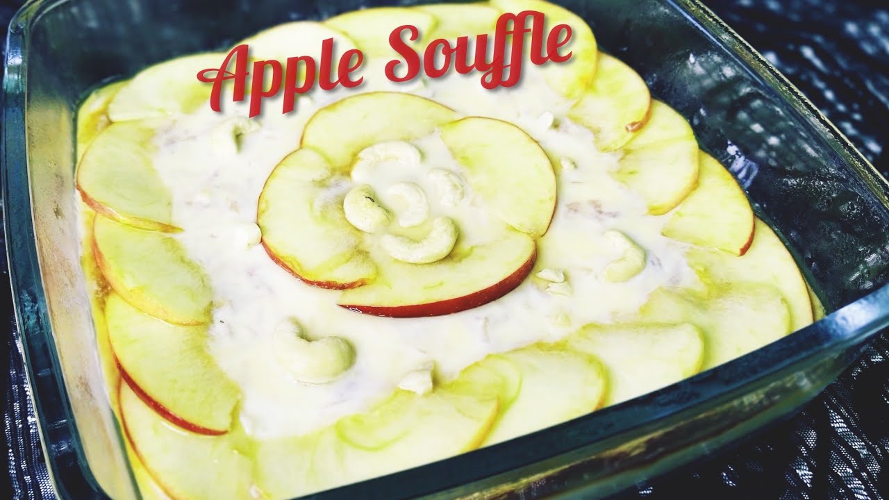 Apple souffle,No bake,Eggless pudding, Apple pudding, Apple dessert