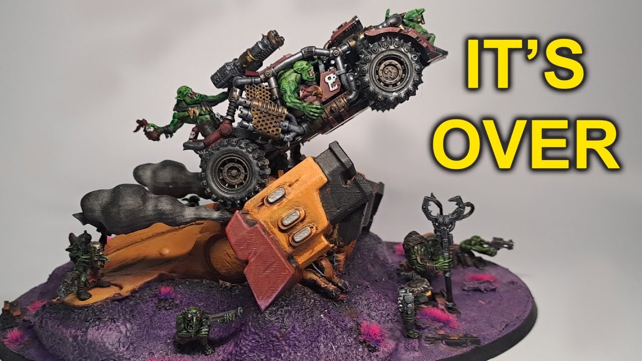 Warhammer 40k | Заканчиваю эту мини-диораму с орочьим Сназзвагоном?