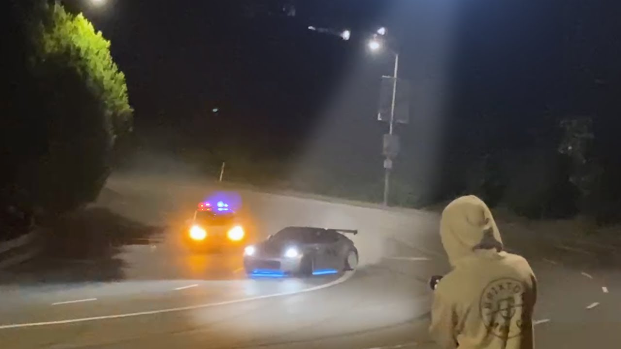 Craziest Street Drift in History with POLICE HELICOPTER