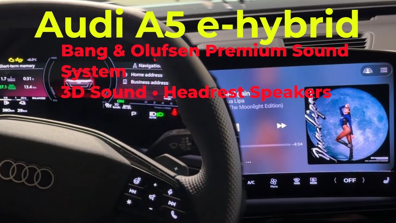 Audi A5 e-hybrid sound test Bang & Olufsen Premium Sound System with 3D Sound and headrest speakers