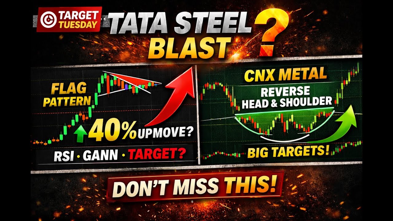 Tata Steel 40% Move Setup 🚀 Flag Pattern + CNX Metal Confirmation | Target Tuesday 🎯