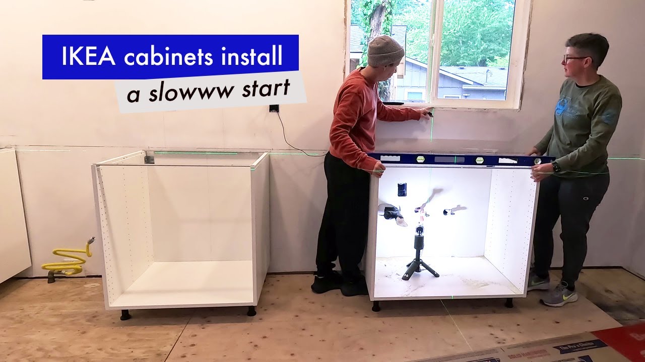 Finally! Our IKEA kitchen cabinets install -- the beginning.  Our MCM house renovation, part 16.