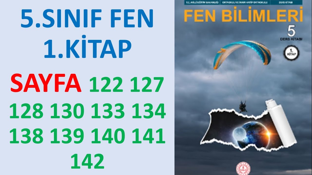 5. SINIF FEN BİLİMLERİ DERS KİTABI 3. ÜNİTE SAYFA 122 127 128 130 133 134 138 139 140 141 142