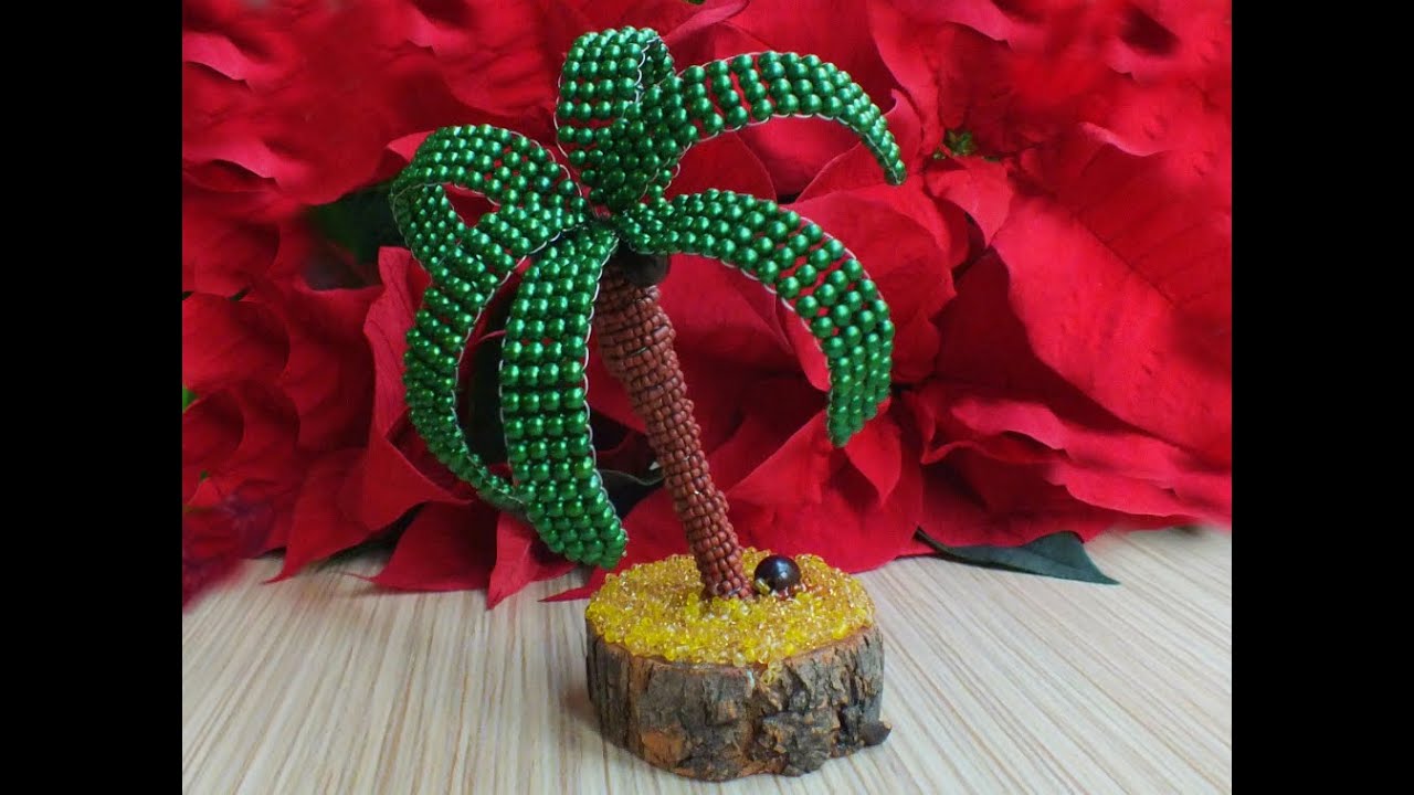 How to make a tree with beads - coconut with beads tree making