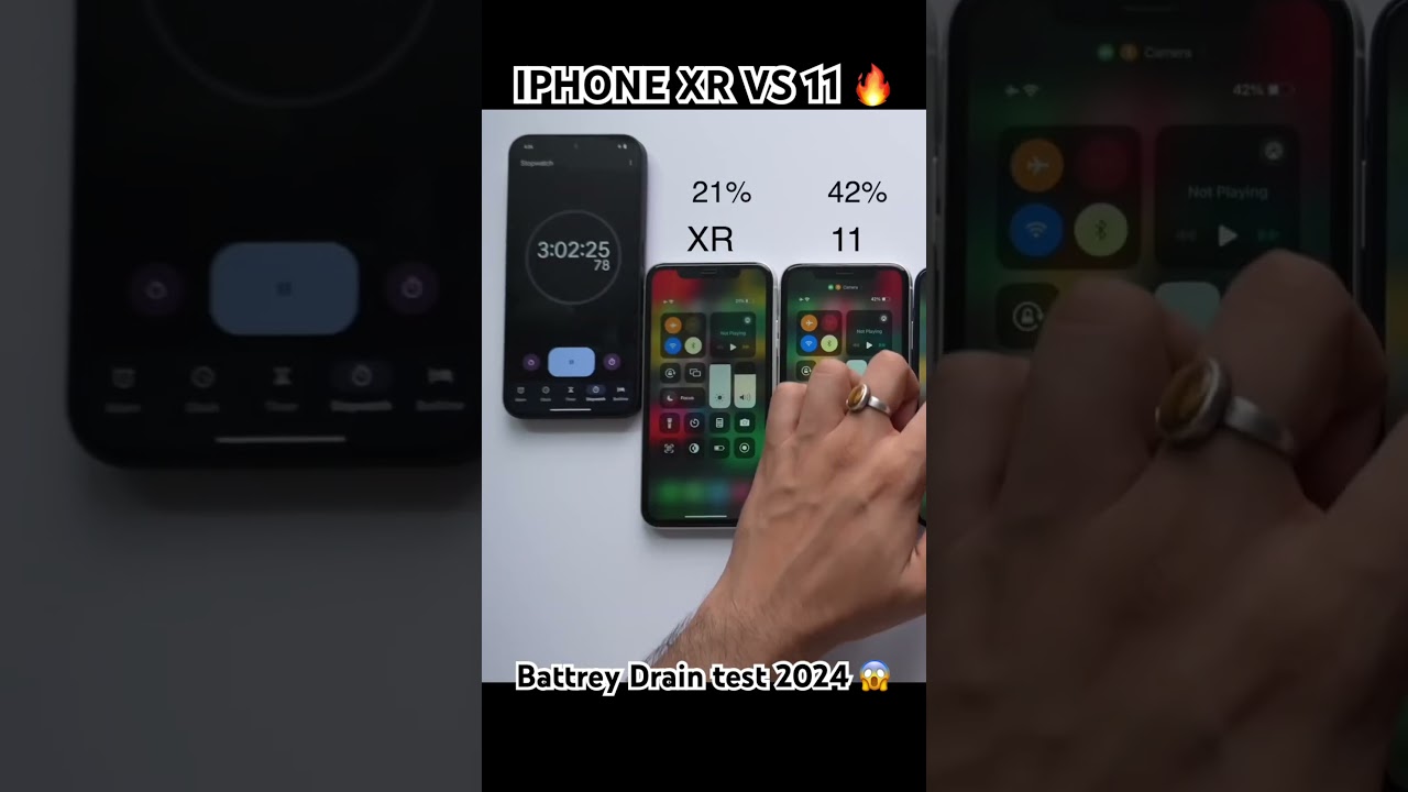 Iphone 11 vs xr battrey drain test 2023 /2024 #iphone #technology #apple #iphone11vsiphonexr #pubg