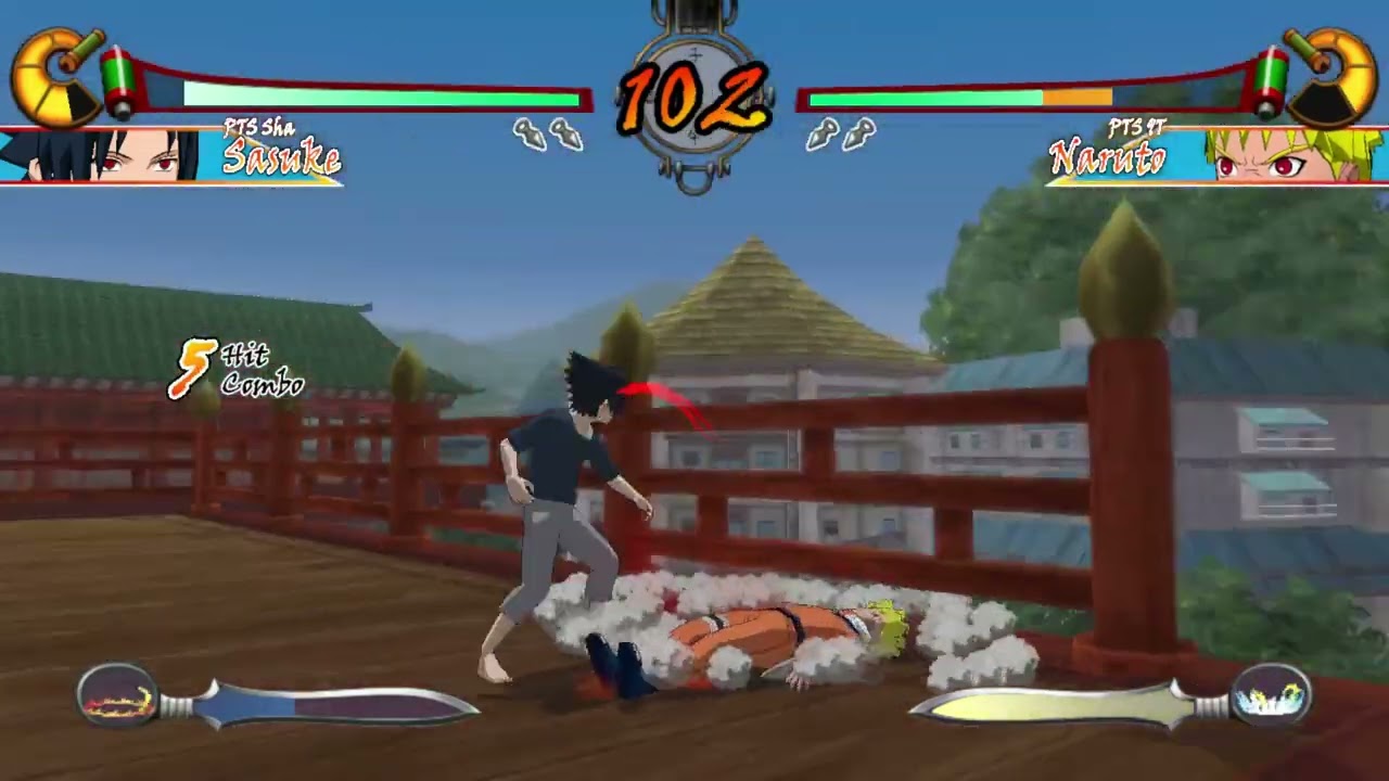 Naruto Clash of Ninja Demo Dajin(Sasuke) vs Thunderlane(Naruto, Sasuke)