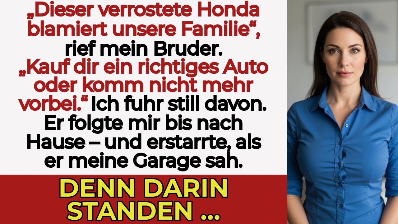 Meine Familie sagte: „Dein Auto ist peinlich“ – dann öffnete ich das Garagentor.