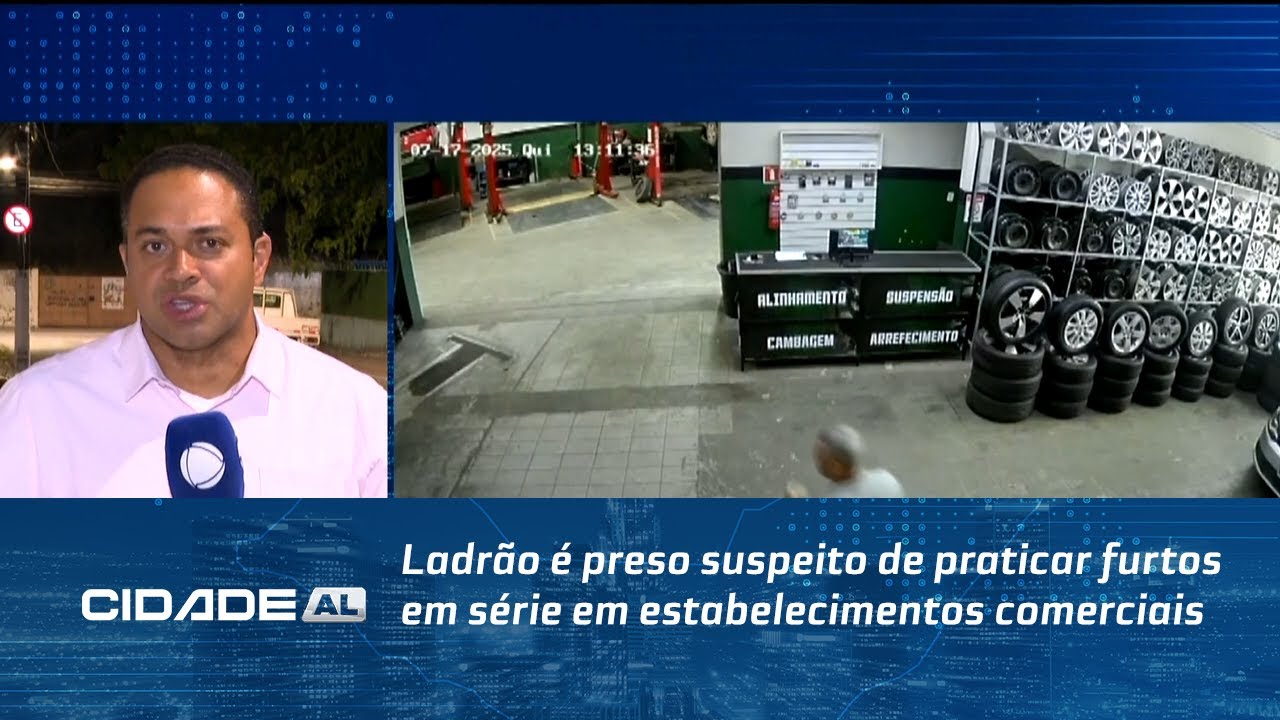 Ladrão é preso suspeito de praticar furtos em série em estabelecimentos comerciais
