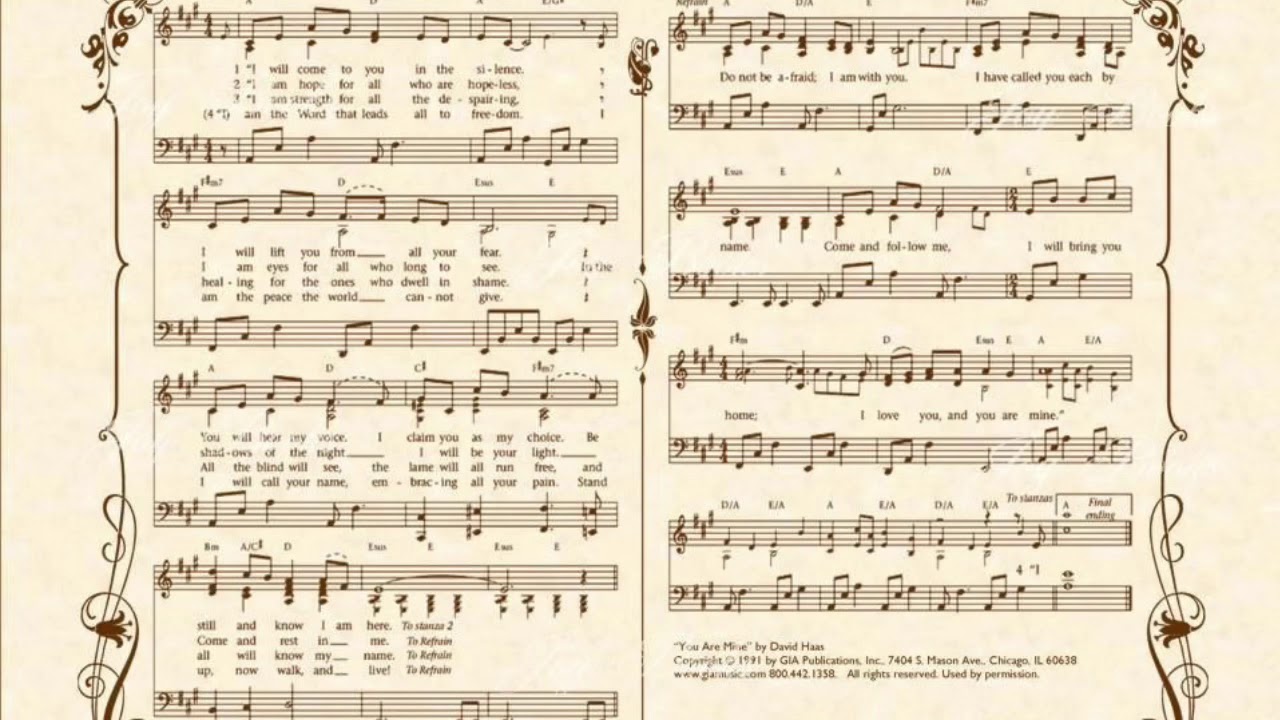 “You Are Mine” By David Haas/Arr. Mark Hayes