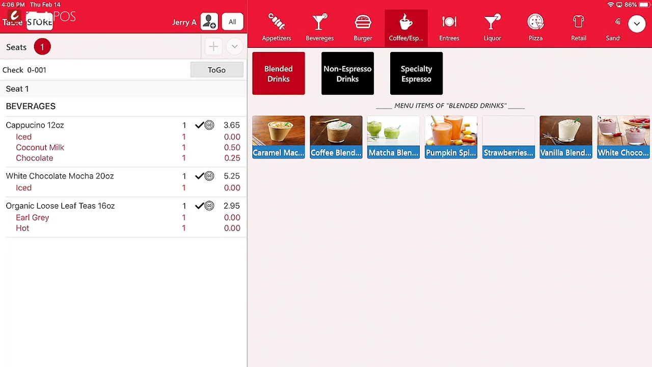 Coffee Shop POS System (Fast Demo) - iTab POS