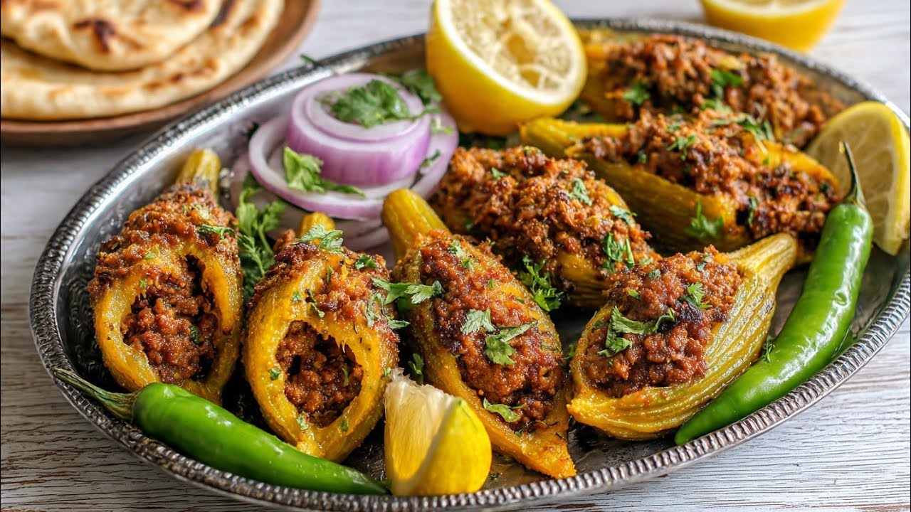 QEEMA BAHRE KARELE/ STUFFED BITTER GOURD RECIPE#karele #stuffedbittergourdrecipe#stuffedbittergourd