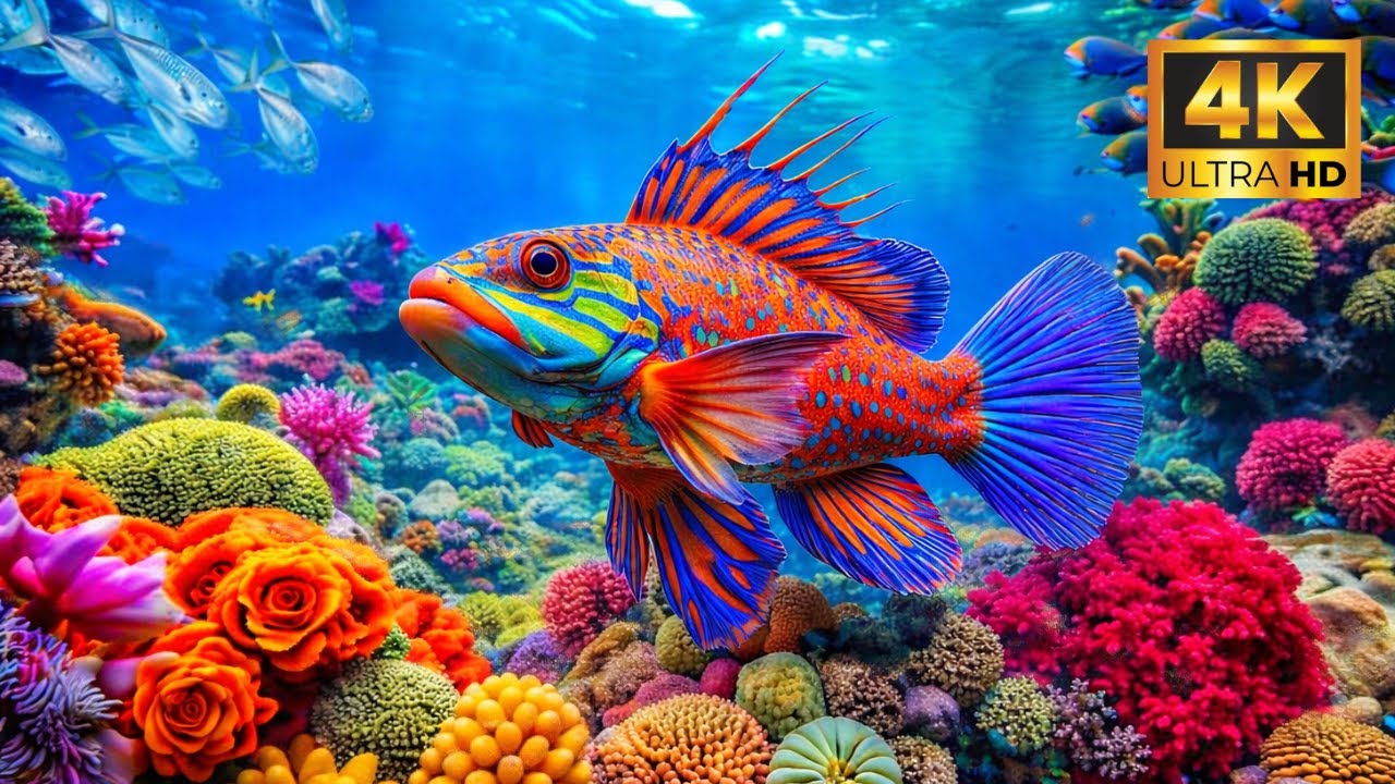 Relaxing 4K Aquarium 🌊 Peaceful Tropical Fish & Underwater Ambience