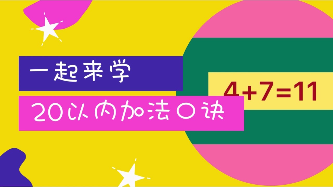 20以内加法口诀