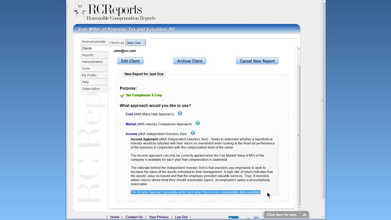 RC Reports Demo for ValuSource
